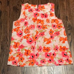 🍒Loft Floral Poppy Print Shell Top